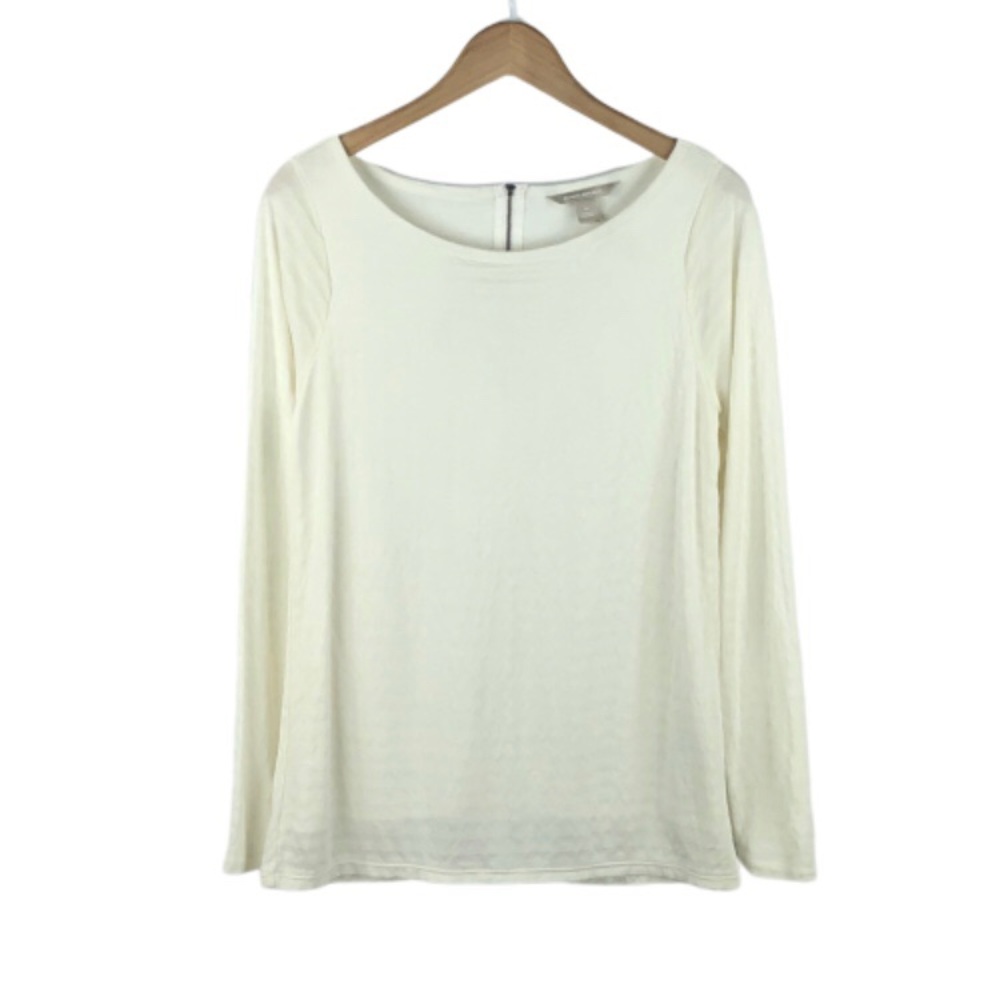 BANANA REPUBLIC | Ivory Striped Overlay Top